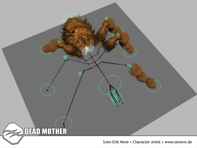 The Dead Moher's skeleton, a screenshot taken in Autodesk Maya